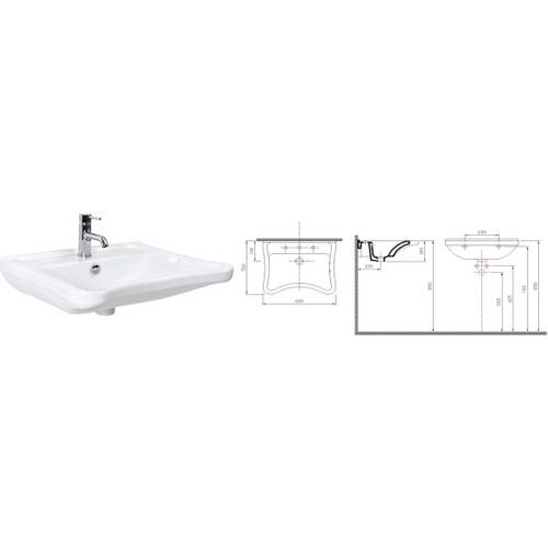 Alvit 50 x 60 cm Engelli Lavabo