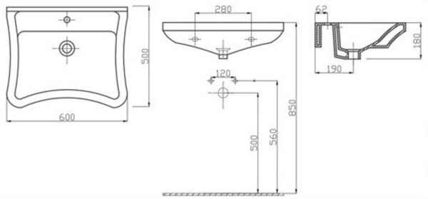Alvit 50 x 60 cm Engelli Lavabo - Thumbnail