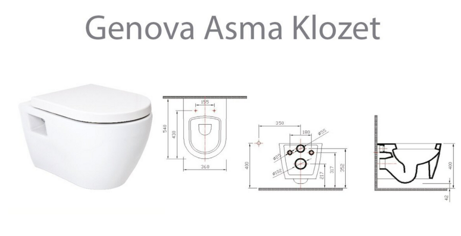 Alvit Genova Asma Klozet + Yavaş Kapanır Kapak