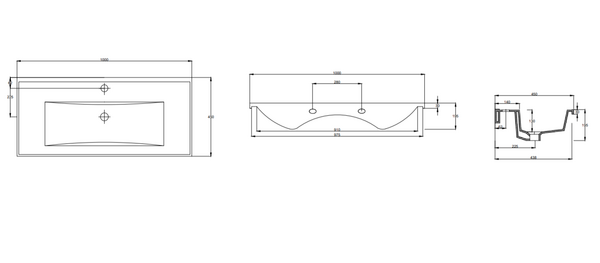Alvit Thin Lavabo 100 cm - Thumbnail