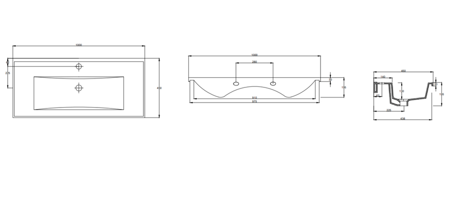 Alvit Thin Lavabo 100 cm 