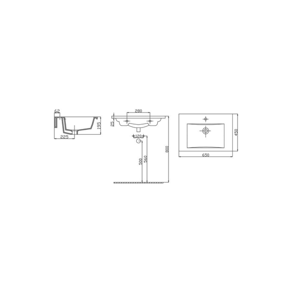 Alvit Thin Lavabo 65 cm - Thumbnail