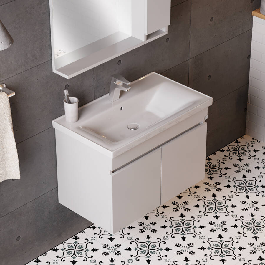 Belinza Etna 80 cm Beyaz Banyo Dolabı