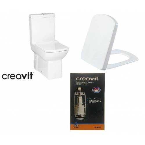 Creavit - Creavit Lara Klozet + Yavaş Kapanır Kapak + İç Takım