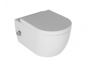 Quarter Bath - Deep Rimless Asma Klozet Beyaz Entegre Bataryalı Sıcak/Soguk Su Girisli + Yavaş Kapanır Kapak
