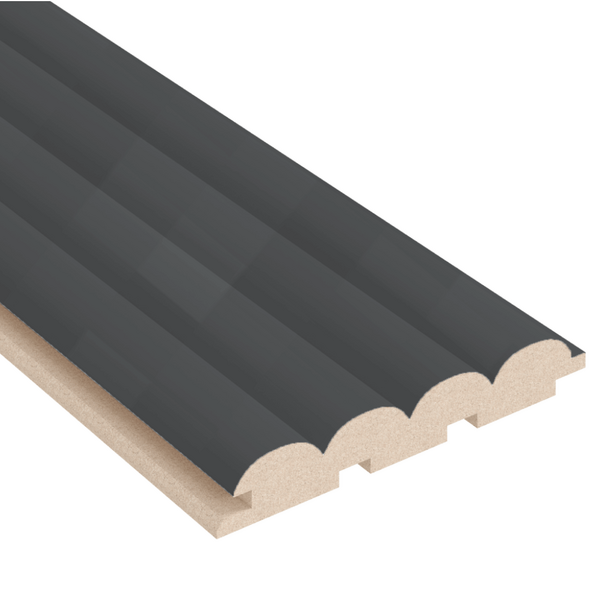 Stella - Duvar Paneli MDF Stella Wave De Luxe 2750х119х16 Black Lead (4'lü paket)