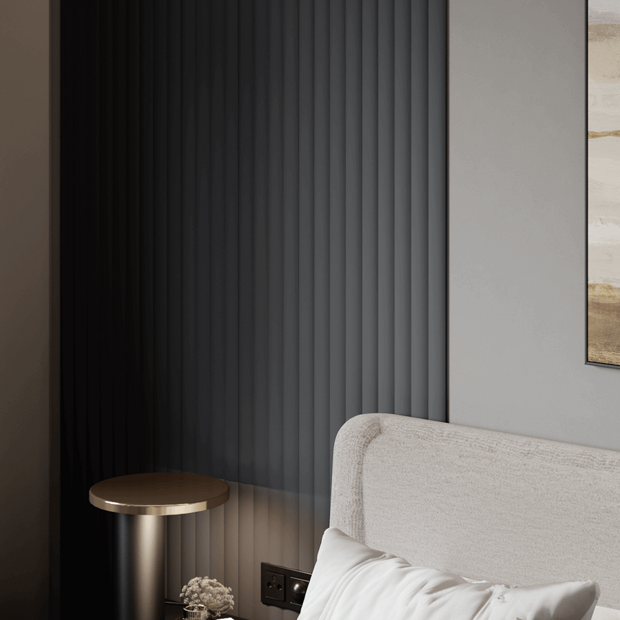 Duvar Paneli MDF Stella Wave De Luxe 2750х119х16 Black Lead (4'lü paket)