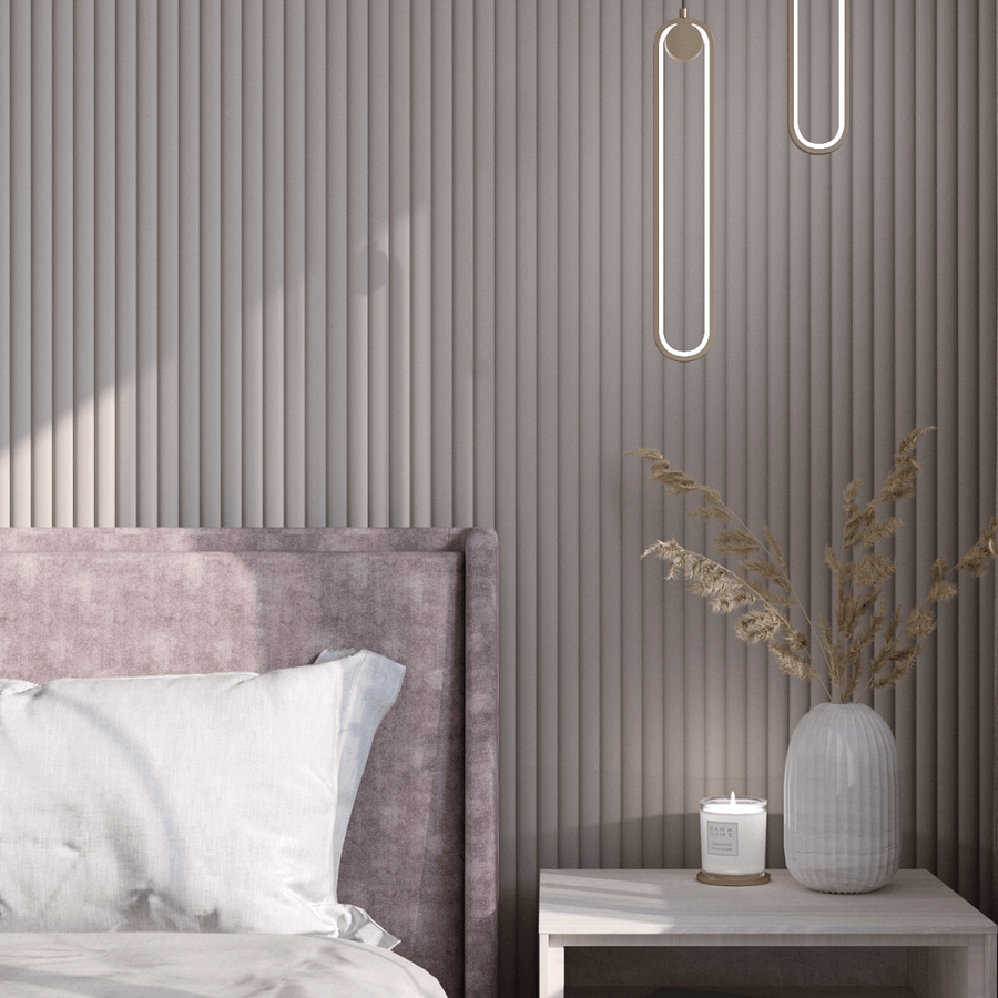Duvar Paneli MDF Stella Wave De Luxe 2750х119х16 Sandgrau (4'lü paket)