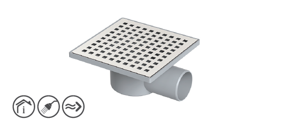 Maxiflow - Maxiflow Paslanmaz Sulu Koku Tutucu Yer Süzgeci Yandan Çıkışlı 15X15 Ø 32
