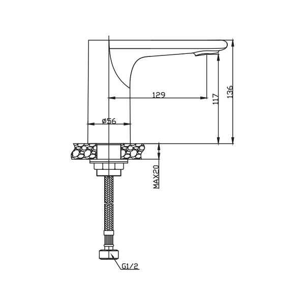 NSK Fotoselli Lavabo Bataryası (Tek Su Girişli / Elektrikli+Pilli) Krom N2100702