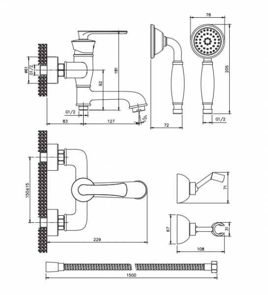 NSK Siempre Banyo Bataryası Altın (Duş Setli) N3031419