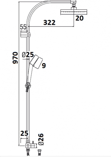 NSK TEMPERA ROUND Duş Sistemi Krom N2921402 - Thumbnail