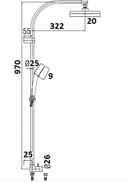 NSK TEMPERA ROUND Duş Sistemi Krom N2921402 