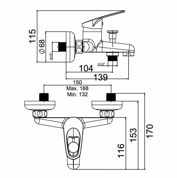 NSK Trento Banyo Bataryası Krom N3033902 - Thumbnail