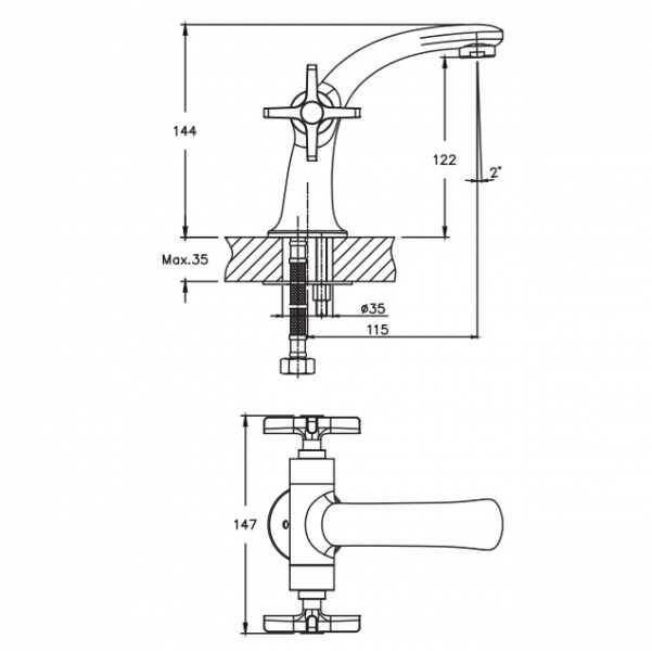 NSK Trinity Lavabo Bataryası Krom N3013102