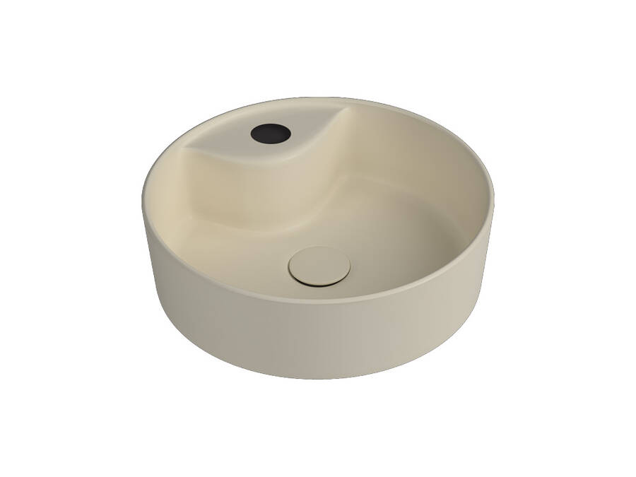 Quarter Round Line Tezgah Üstü Lavabo Fildişi