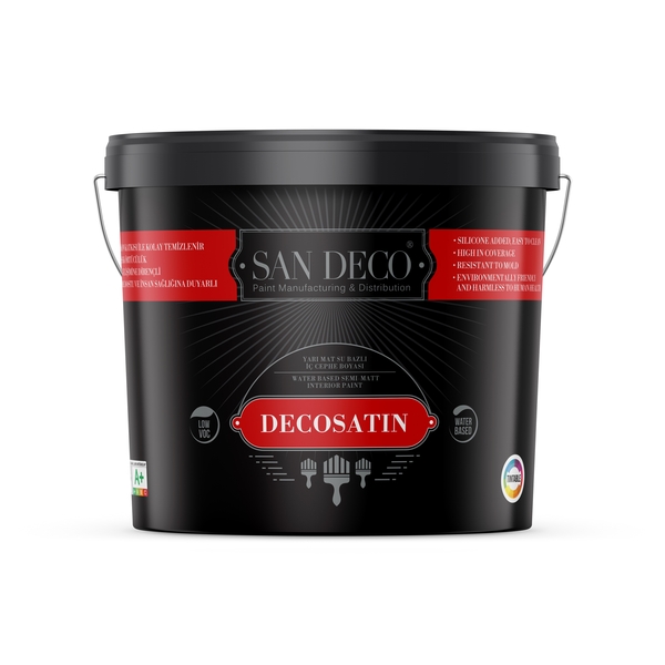 San Deco - San Deco Decosatin Silikon Katkılı Su Bazlı Yarı Mat İç Cephe Boyası 7.5 lt