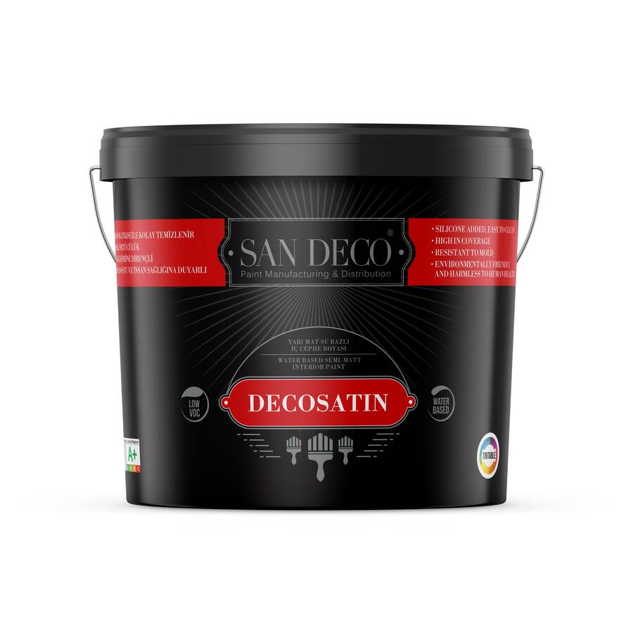 San Deco Decosatin Silikon Katkılı Su Bazlı Yarı Mat İç Cephe Boyası 7.5 lt