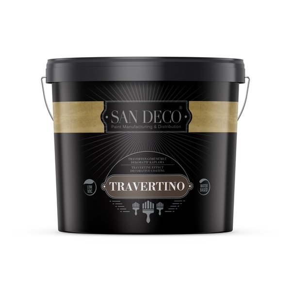 San Deco - San Deco Travertino Efekt Boya Doğal Taş Efektli 10kg