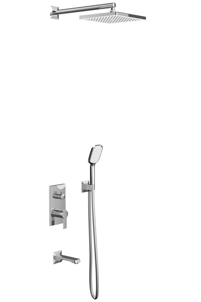 Teska - Simena Ankastre Üç Yönlü Banyo Bataryası Seti-Krom