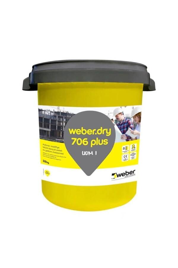 Weber Dry 706 Plus Bitüm Esaslı Süper Elastik Su Yalıtım Malzemesi 32 kg 